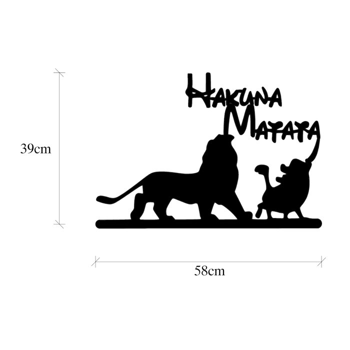 Wallity Hakuna Matata Lion And Piggy Escultura de Pared en Negro Wallity Hakuna Matata Lion And Piggy Escultura de Pared en Negro